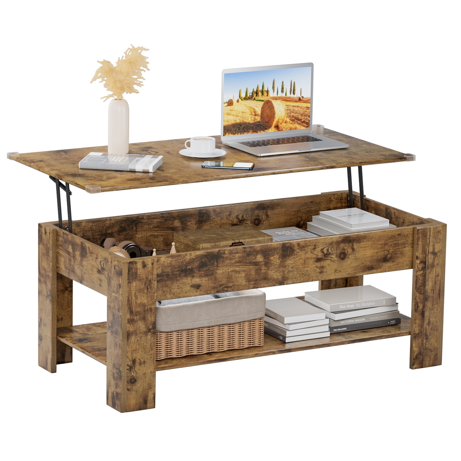 Homall Coffee Table Lift Top Table with Storage Shelf and Hidden