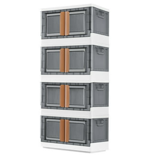 Elsjoy Set of 6 Plastic Storage Bin, 10x 7x 4 Classroom Storage Basket  Cabinet Storage Bin with Handle, White Shelf Organizer Bins for Bathroom