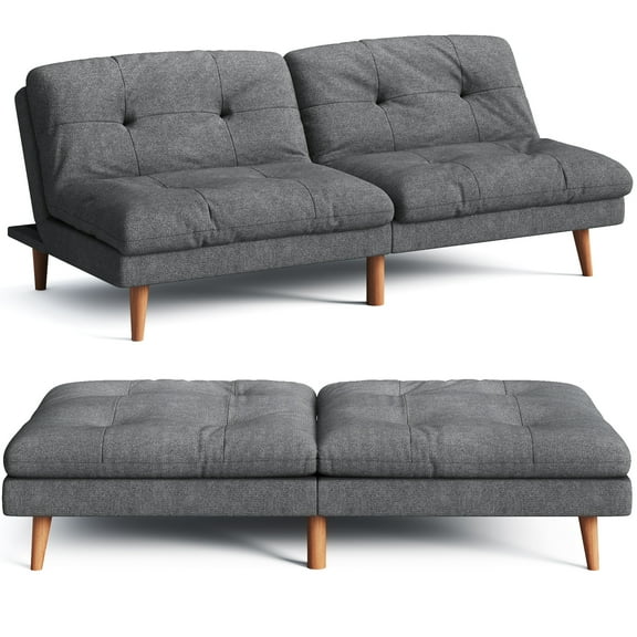 Homall Convertible Futon Sofa Bed Couch Upholstered Sleeper Sofa Angle Adjustable Lounge Sofa,Dark Gray