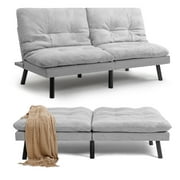 Homall Convertible Futon Sofa Bed Couch Upholstered Sleeper Sofa Angle Adjustable Lounge Sofa,Gray