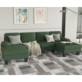thumbnail image 1 of Homall Corduroy Modern U-shaped Oversized Sectional Sofa, Green, 1 of 8