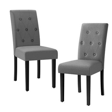 Homall Dining Chairs Set of 2,Modern Upholstered Fabric Dining Chairs,Kitchen,Dining Room Wooden Chairs (Gray)