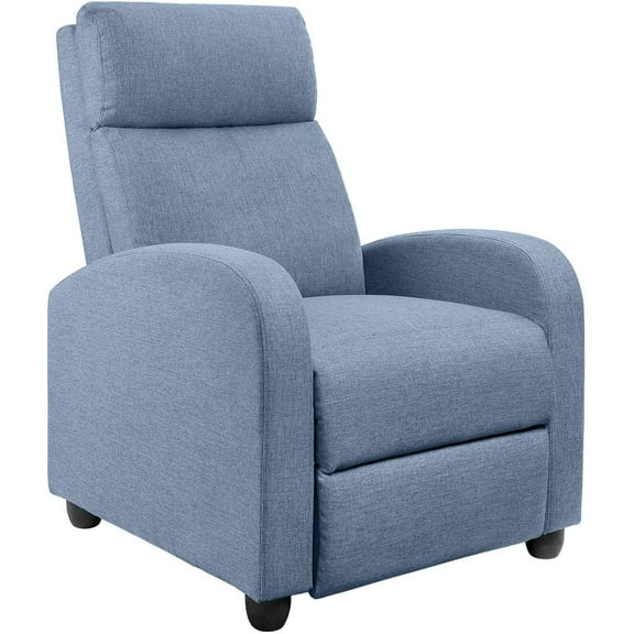 Homall Adjustable Recliner Chair, Modern Fabric, Single Sofa with Thick Cushion, Blue