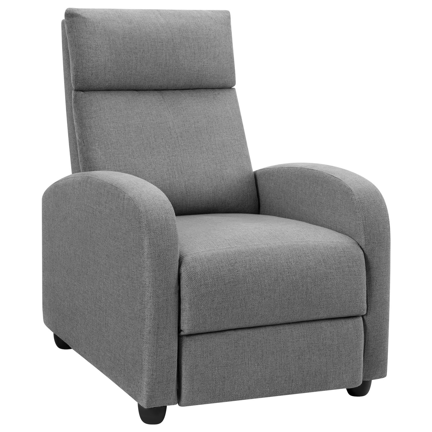 URTR Gray Wood-Framed Upholstered Recliner Chair Adjustable Home Theater  Seating with Thick Seat Cushion and Backrest T-01280-E - The Home Depot