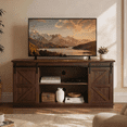 thumbnail image 1 of Homall 58'' TV Stand for TVs up to 65'', Storage Cabinet with Sliding Barn Door, Entertainment Center,Espresso, 1 of 8