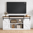 thumbnail image 1 of Homall Farmhouse TV Stand for TVs up to 65'', Storage Cabinet with Sliding Barn Door, Entertainment Center for Living Room, White, 1 of 8