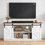 Homall Farmhouse TV Stand for TVs up to 65'', Storage Cabinet with Sliding Barn Door, Entertainment Center for Living Ro