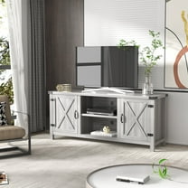 Homall Farmhouse TV Stand for 65 Inch TVs, Gray Wash Wood Entertainment Center with Storage Cabinet & Cable Management