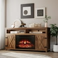 thumbnail image 1 of Homall Fireplace TV Stand Farmhouse TV Stand for TVs up to 65 inch with 26" Fireplace Rustic Multimedia Entertainment Center Media Console for Living Room with Barn Doors,Dark Brown, 1 of 7