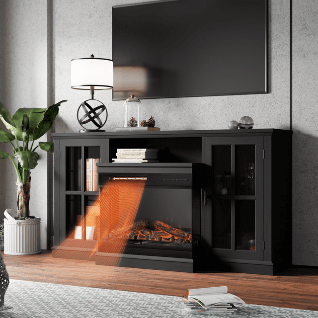 "Homall Glass Fireplace TV Stand for TVs up to 65"", Entertainment ...