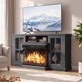 thumbnail image 1 of Homall Fireplace TV Stand for TVs up to 65" 3-Sided Glass Modern Media Entertainment Center with Cabniet Storage Adjustable Flame Color Fireplace,Gray, 1 of 7