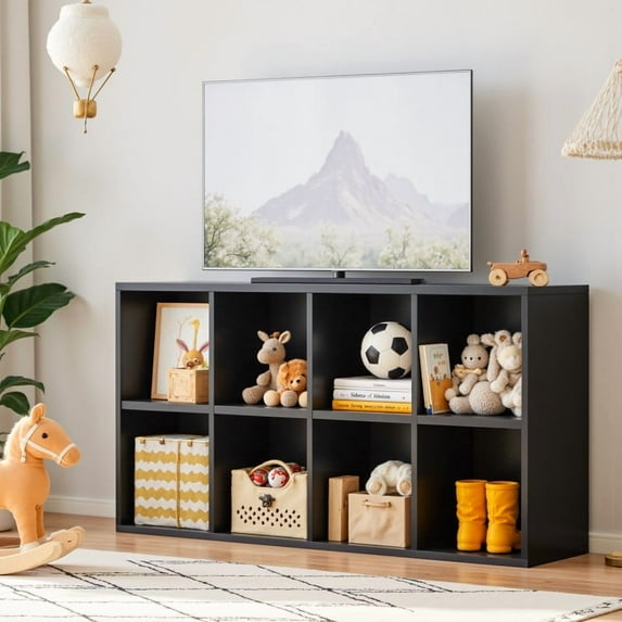 Homall Footless 8-Cube Standing Bookshelf,Suitable for Living rooms, Offices,and Study Rooms,Black