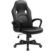 Homall Gaming Chair Leather Office Chair High Back Ergonomic Adjustable Swivel Executive Computer Chair Rolling Task,Black