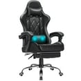 thumbnail image 1 of Homall Gaming Chair Massage Office Chair Computer Racing Chair High Back PU Leather Chair with Footrest, Black, 1 of 7