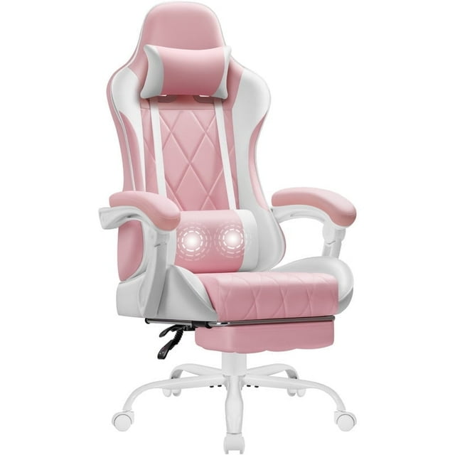 Homall Gaming Chair Massage Office Chair Computer Racing Chair High Back PU Leather Chair with ...