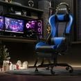 thumbnail image 1 of Homall Gaming Chair Massage Office Chair High Back PU Leather Chair with Footrest, Blue, 1 of 7