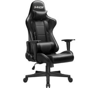 Homall Gaming Chair Office Chair High Back Computer Chair Leather Desk Chair Racing Executive Ergonomic Adjustable Swivel Task Chair with Headrest and Lumbar Support, Black