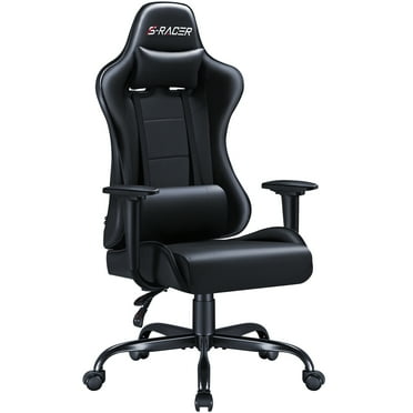 Homall Gaming Chair Office Chair High Back Racing Computer Chair PU Leather Adjustable Seat Height Swivel Chair Ergonomic Executive Chair with Headrest, Black