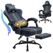 Homall Gaming Chair Velvet Fabric Video Game Chair with Massage & Footrest, Ergonomic Racing Chair for Adult, Black