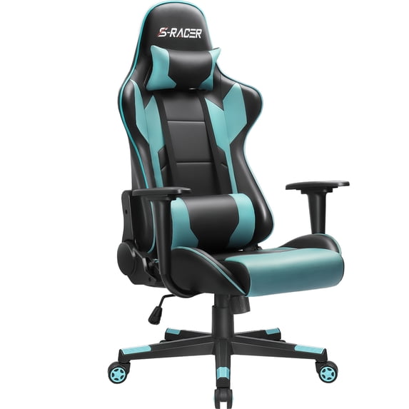 Homall Gaming Chair office Chair with Headrest & Lumbar Support, Light Blue