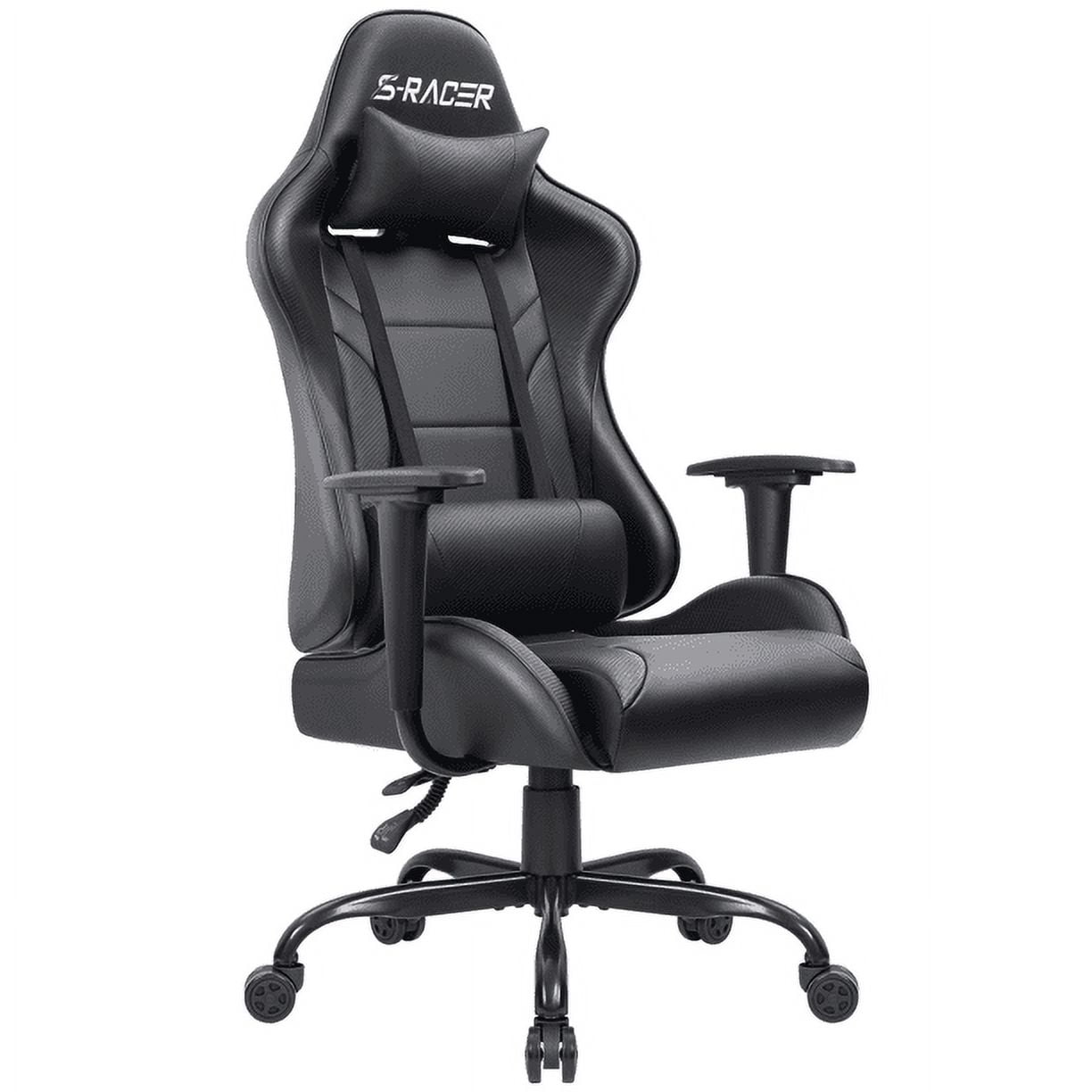 Homall Gaming Chair Office Chair High Back Racing Computer Chair PU Leather Adjustable Seat Height Swivel Chair Ergonomic Executive Chair with Headrest, Black