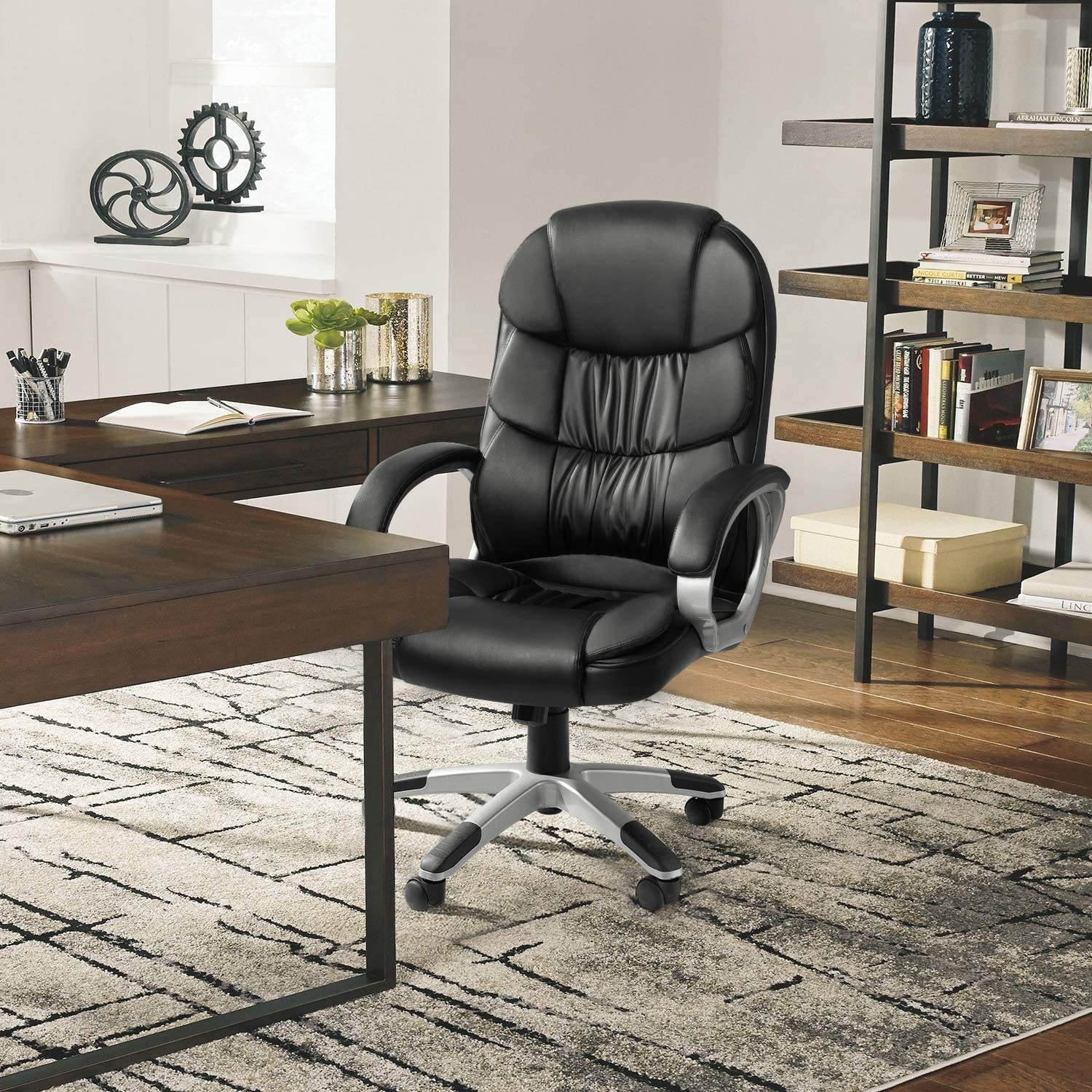 Serta Garret Bonded Leather High Back Executive Office Chair with Arms