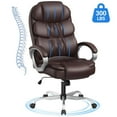 thumbnail image 1 of Homall High Back Office Chair, Executive Leather Desk Chair with Padded Armrests Swivel Task Chair with Lumbar Support,Brown, 1 of 7