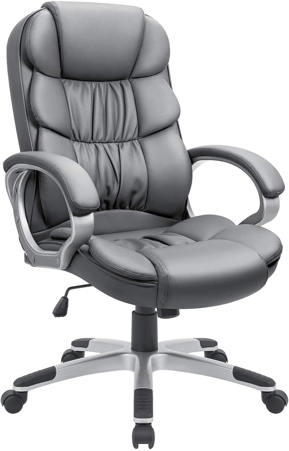 Jakyrah High Back Executive Faux Leather Office Chair with Back Support, Armrest and Lumbar Support Inbox Zero Upholstery Color: Gray