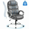 thumbnail image 1 of Homall High Back Office Chair, Executive Leather Desk Chair with Padded Armrests Swivel Task Chair with Lumbar Support,Gray, 1 of 7