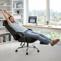 Homall Home Office Chair Adjustable Executive Leather Chair With Arms Ergonomic High Back Cushion Lumbar Back Support Computer Desk Chair,Black