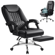 Homall Home Office Chair Adjustable Executive Leather Chair With Arms Ergonomic High Back Cushion Lumbar Back Support Computer Desk Chair,Black