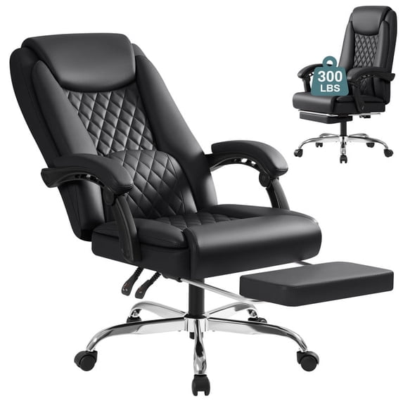 Homall Home Office Chair Adjustable Executive Leather Chair With Arms Ergonomic High Back Cushion Lumbar Back Support Computer Desk Chair,Black