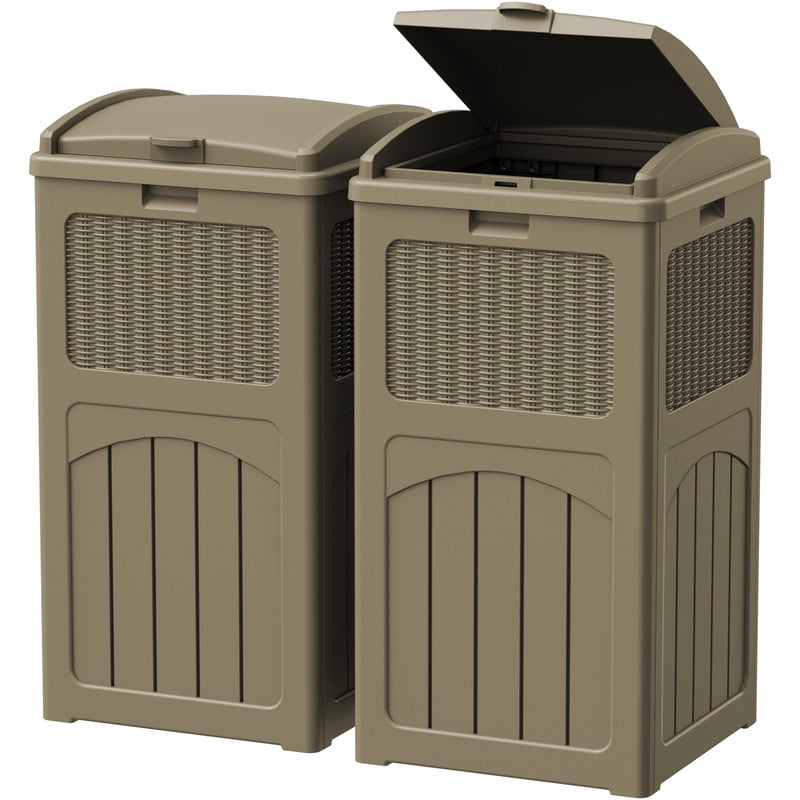Homall Homes Gardens 36 Gallon Trash Can Plastic Kitchen Trash Can Dark Brown