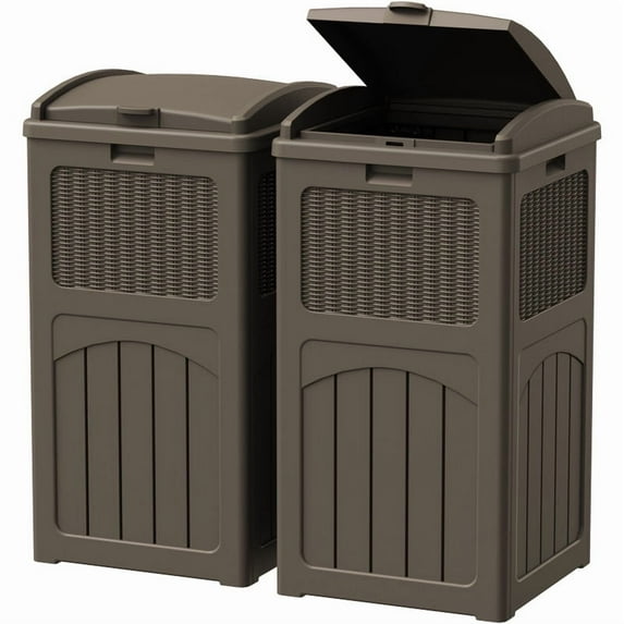 Homall Homes 2 PCS 36 Gallon Trash Can Plastic Kitchen Trash Can