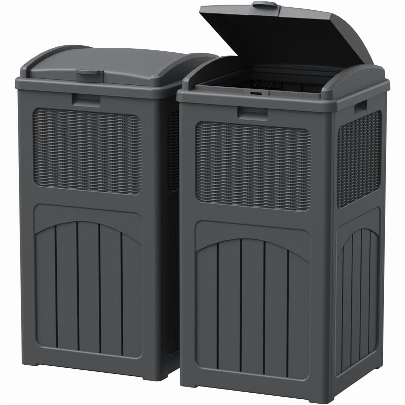 Homall Homes 2 PCS 36 Gallon Trash Can Plastic Kitchen Trash Can