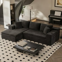 Homall 109" L-Shape Modular Sectional Sofa Couches Cloud Memory Foam Sofa Deep Seat Upholstered Couches with Oversized Chaise for Living Room,Black