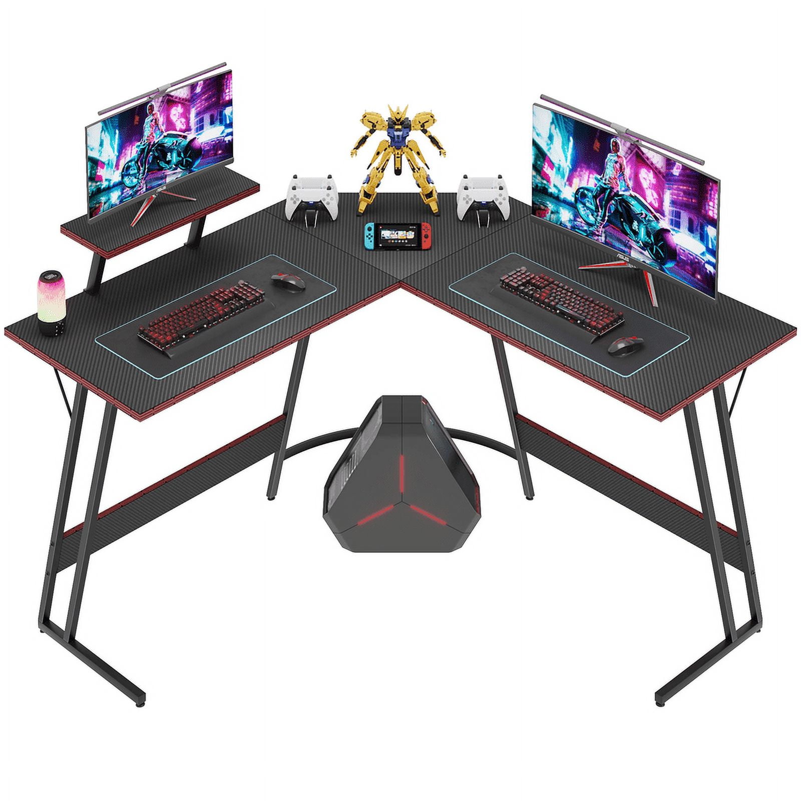 Homall L-Shaped Carbon Fiber Gaming Desk 47 Inches, Computer Gamer ...