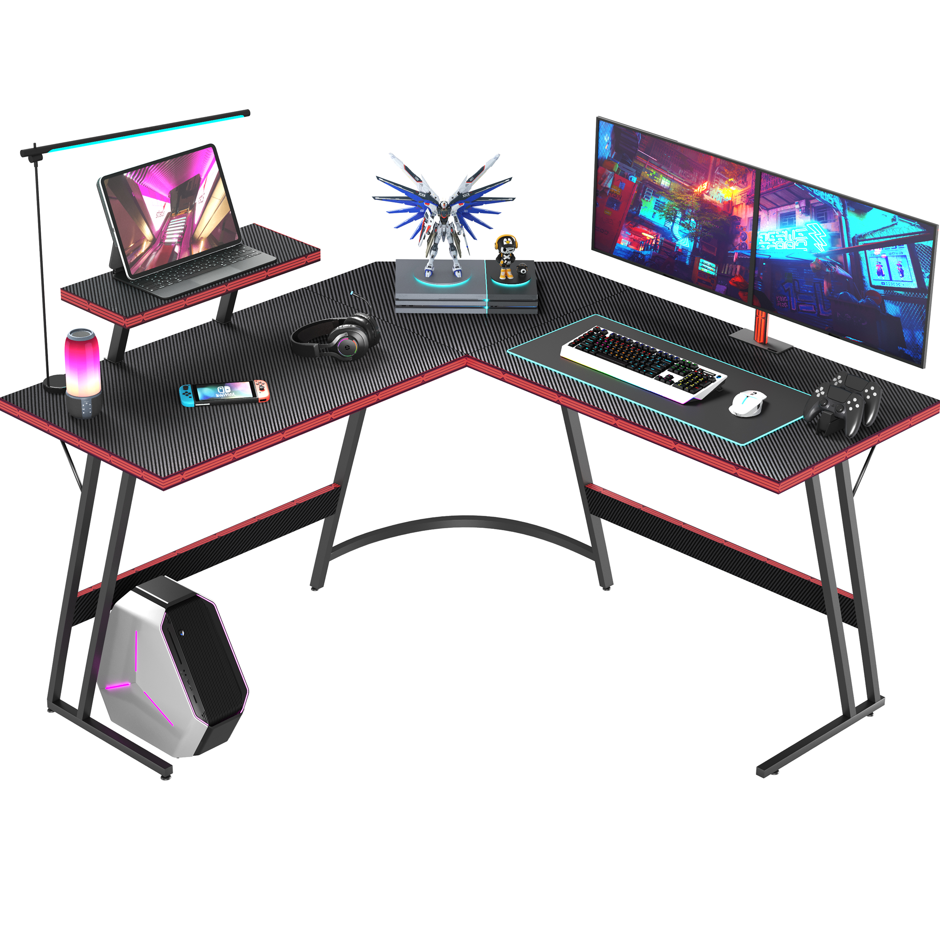 Homall L-Shaped Gaming Desk 51 Inches Corner Office Desk with Removable Monitor Riser, Black - image 1 of 9