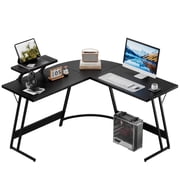 Homall L-Shaped Gaming Desk 51 Inches Corner Office Gaming Desk with Removable Monitor Riser, Classical Black
