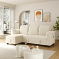 thumbnail image 1 of Homall L-Shaped Sofa Bed with Reversible Storage Chaise Convertible Modern Sectional Couch for Living Room,Corduroy Beige, 1 of 8