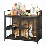 Homall Large Heavy Duty Dog Crate Furniture, 40.9" Metal 1-Door Furniture Style Crate for Dogs
