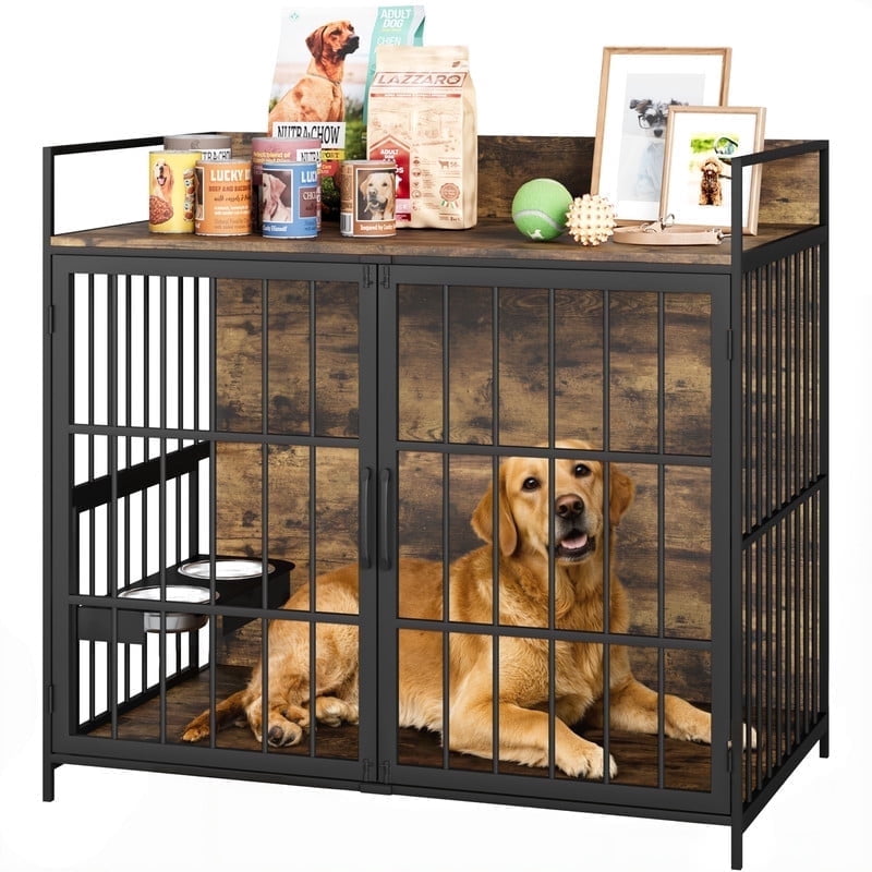 Heavy Duty Indoor Dog Cages Reference: Homall Large Heavy Duty Dog Crate Furniture 47 2 Metal