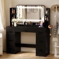 thumbnail image 1 of Homall Makeup Vanity Set with Mirror, Vanity Desk with LED Mirror & Charging Station, Vanity Table with Storage Drawers & Shelves for Bedroom Dressing Room, Black, 1 of 7