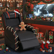 Homall Massage Gaming Recliner Chair Video Game Chair Racing Sofa Chair PU Leather Living Room Sofa Single Home Theater Seating, Red