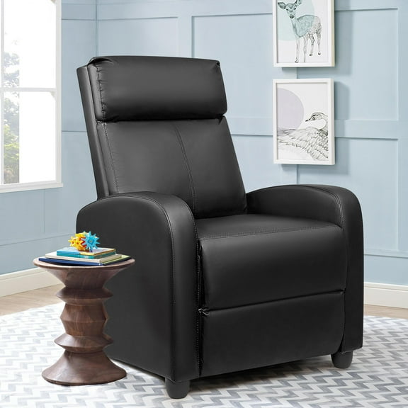 Homall Massage Recliner Chair Single Sofa Chair Small Recliner Home Theater Seating PU Leather Living Room Sofa,Black