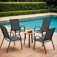 thumbnail image 1 of Homall Metal Outdoor Chair Set Stackable Patio Textilene Dining Chair Set of 4, Black, 1 of 7