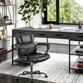 thumbnail image 1 of Homall Mid Back Executive Office Chair Swivel Computer Task Chair with Armrests, Ergonomic Leather-Padded Desk Chair with Lumbar Support, Black, 1 of 7