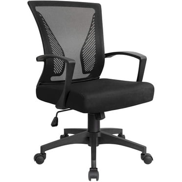 Homall Mid Back Office Chair Computer Ergonomic Mesh Chair Adjustable Mesh Chair with Armrest, Black
