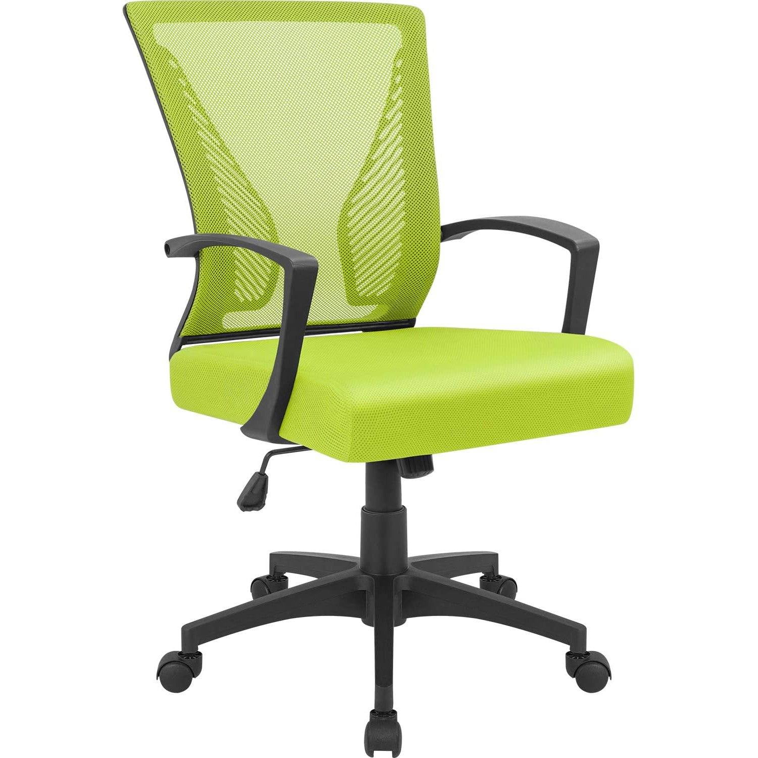 Homall Mid Back Office Chair Computer Ergonomic Mesh Chair Adjustable Mesh Chair with Armrest, Cyan