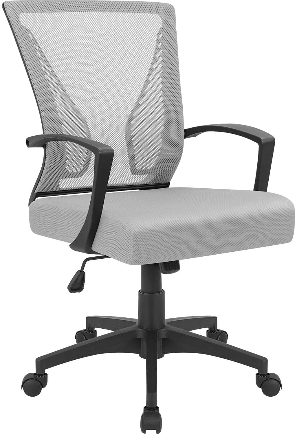 Homall Mid Back Office Chair Computer Ergonomic Mesh Chair Adjustable Mesh Chair with Armrest, Gray
